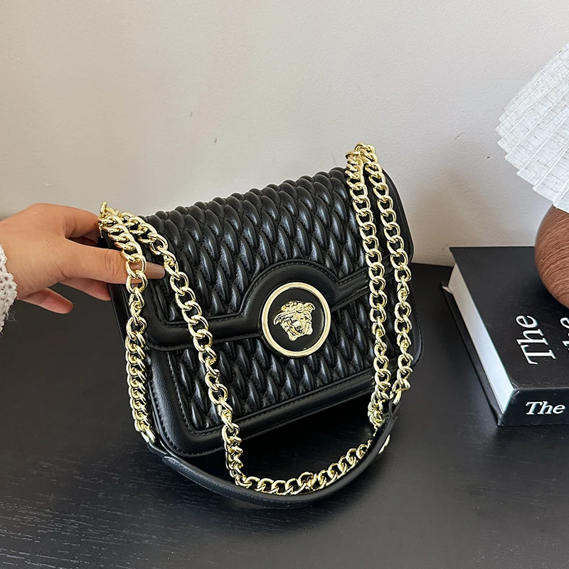 

Элегантная классическая кожаная сумка через плечо для женщин, сумка через плечо, сумка-мессенджер от известного дизайнера, роскошь