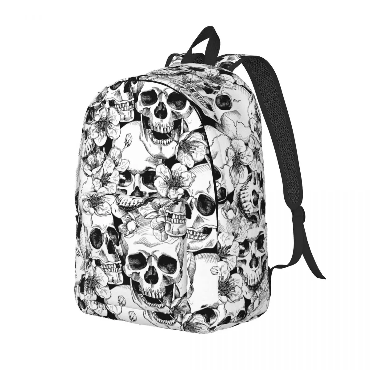 Mochila De calavera fresca para hombres y mujeres, bolsas de libros para estudiantes de secundaria primaria, mochila de día para senderismo