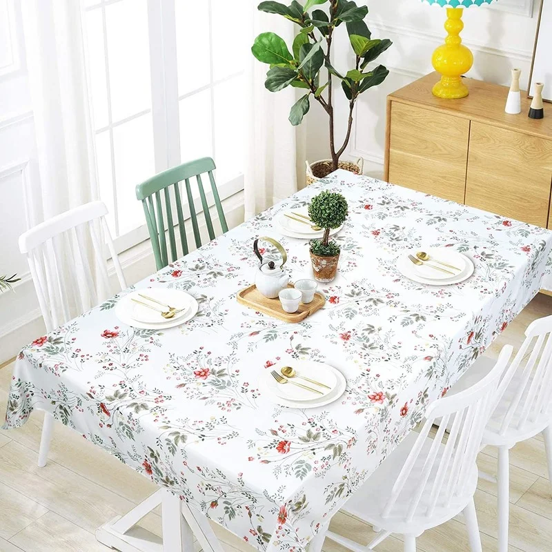 Small Flower Tablecloth Waterproof Tablecloth Outdoor Picnic Camping Party Kitchen Restaurant Decoration Rectangular Tablecloth