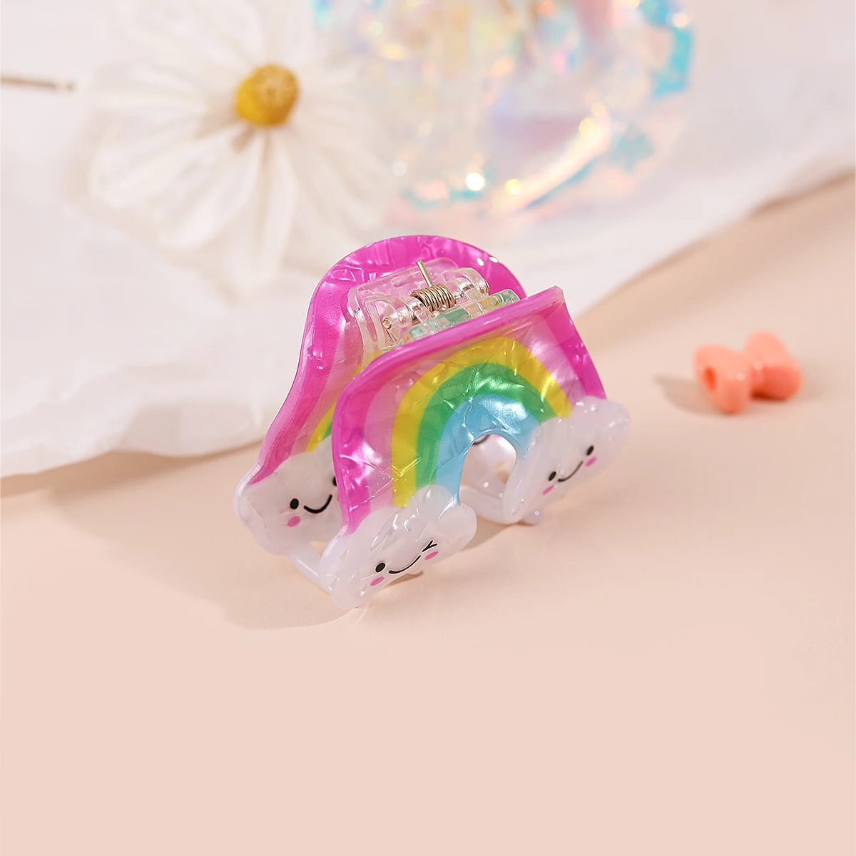 ncmama Cute Rainbow Small Hair Claw Clips For Women Girls Cartoon Avocado Star Crab Hairpin Lady Hair Styling Tool Headwear Gift