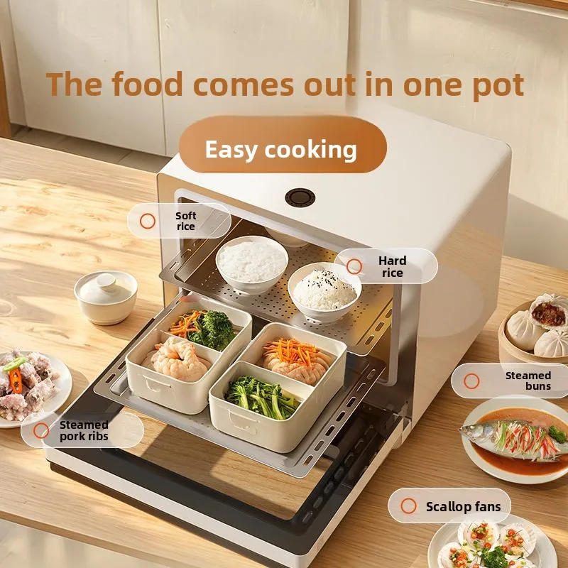 

LH Home Desktop Electric Steam Oven Steamer Hot Meals Boil Porridge, Soup, Stew in Cooking Pot