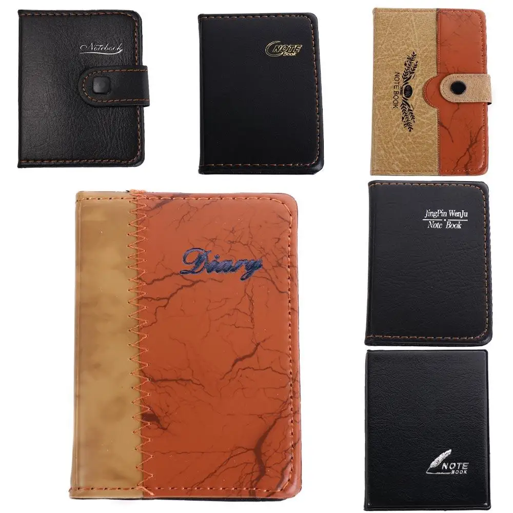 Portable Bussiness Mini Notebook Memo Pads PU Cover Pocket Notepad Journal Diary Planner Leather Notebook Student Use