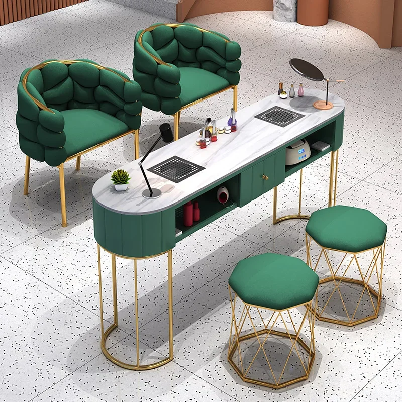 Nail Table Economy Nail Shop Table and Chair Set Japanese Light Luxury Single and Double Table