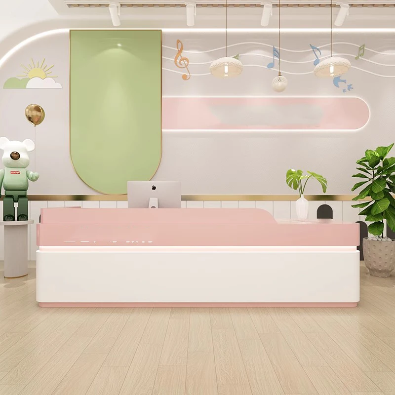 

Salon Unique Reception Desks Beauty Shelves Aesthetic Simple Reception Desks Organizers European Scrivania Office Furniture