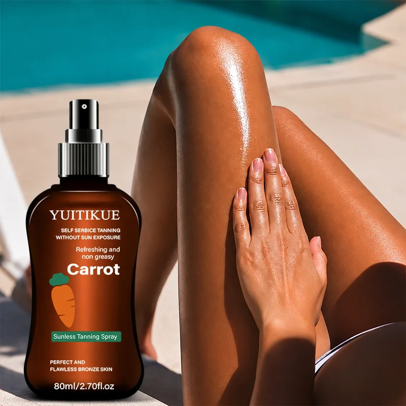 YUITIKUE Plant Extract Self Bronzing Body Mist Light Non-Greasy Hydrating Spray Create Even Warm Skin Tone Summer Full Body Care