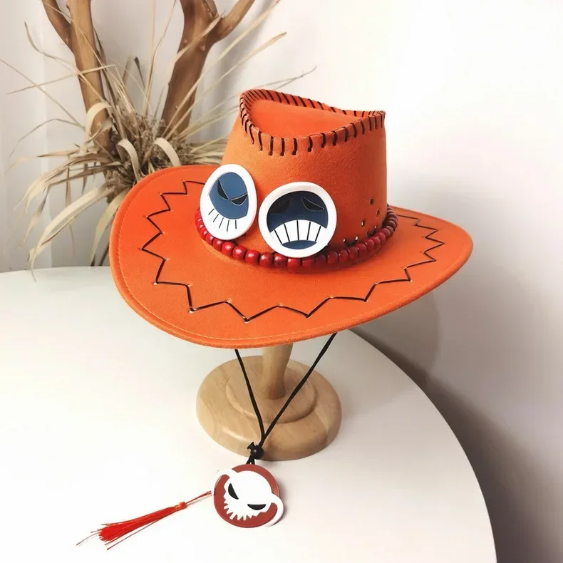 Halloween Cosplay Ace Cap Japanse Anime Cartoon zonnehoed Cosplay Kostuums Cowboy Oranje Hoed Volwassen Mannen en Vrouwen Geschenken