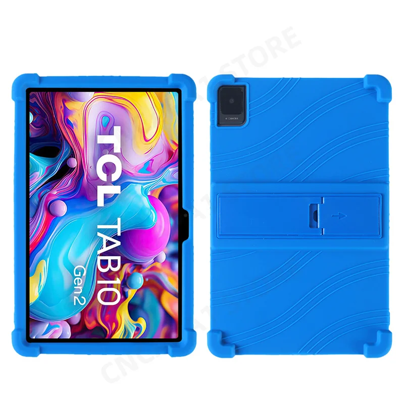 4 Thicken Cornors Silicone Cover with Kickstand For TCL Tab 10 Gen 2 Case 8496G 10.36\