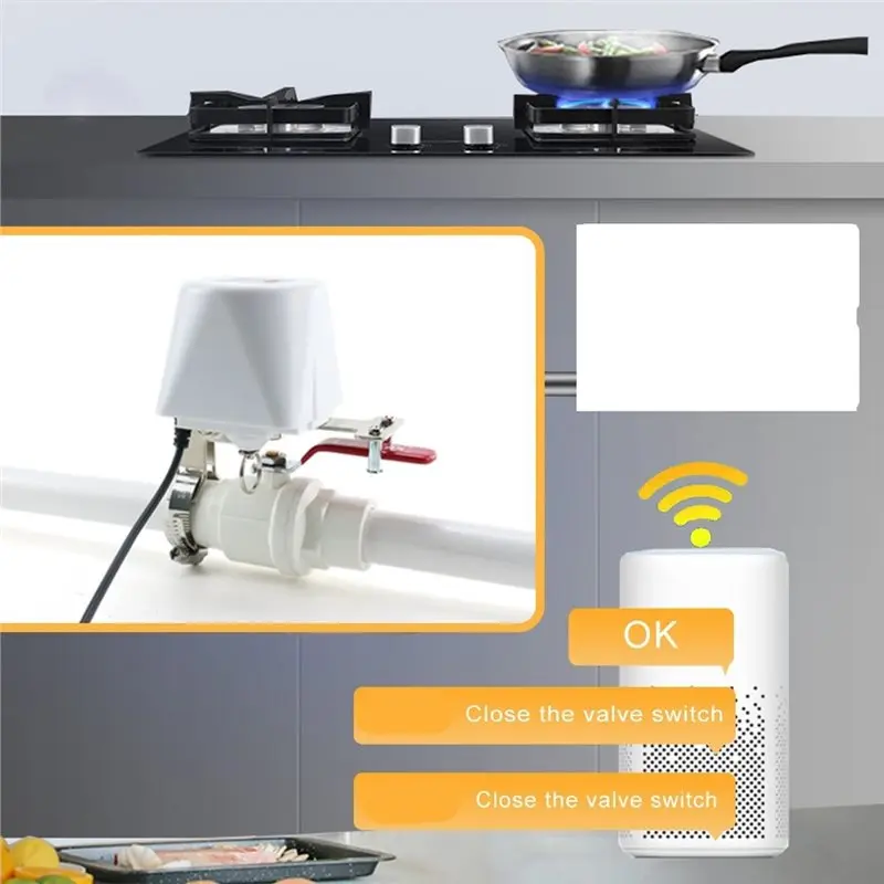 F-F Faucet Controller Tuya Wifi Water Valve Gas Shutoff Ball Valve Timer 2PCS For Alexa Google Assistant Smart Life US Plug