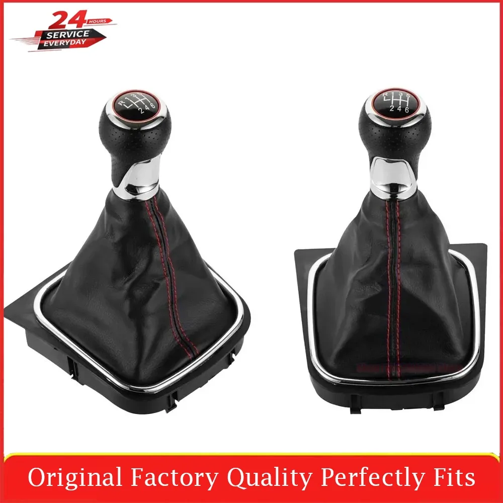 New OE Style High Quality 5 6 Speed Manual Gear Shift Knob With Boot Cover Complete Set For VW Golf Jetta MK6 MK5 Rabbit Models