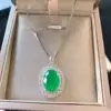 New fashion trend S925 silver inlaid 5A zircon jewelry set classic emerald denier ring earring pendant three-piece set