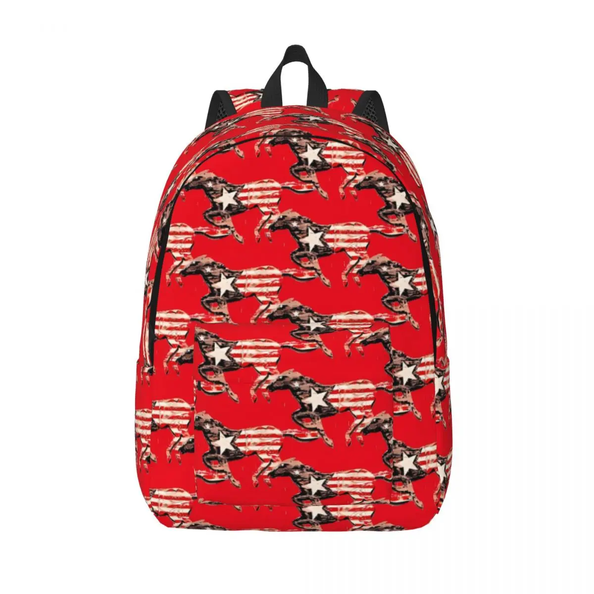 

American Flag Horse Backpack Men Funny Animal Big Backpacks Polyester Leisure School Bags Daily Design Rucksack