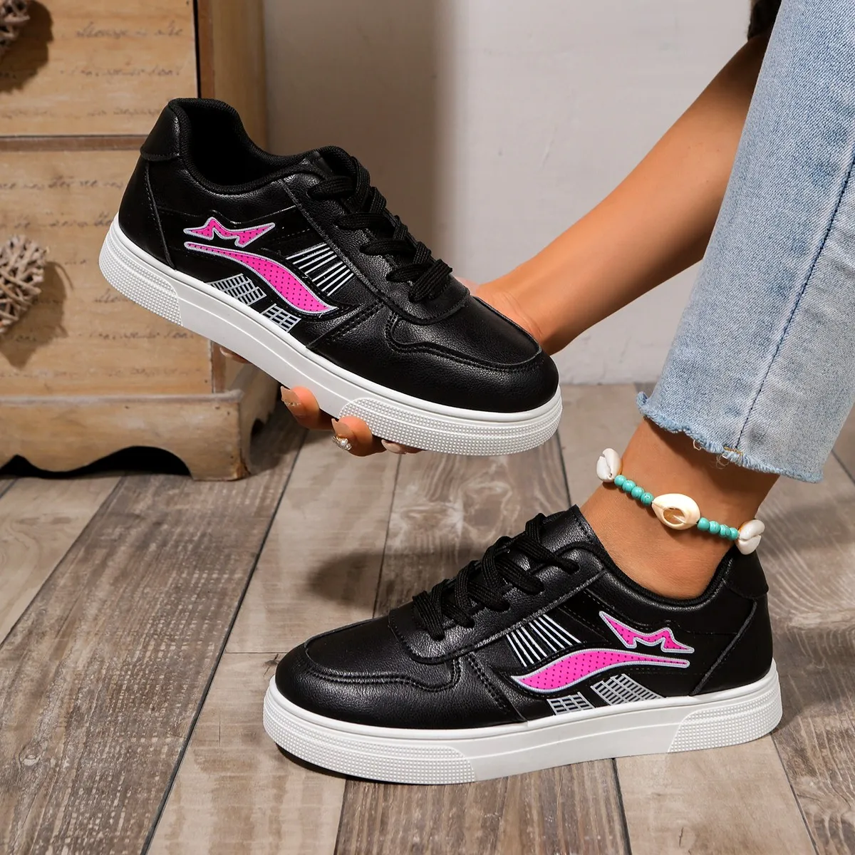 

Женская повседневная спортивная обувь, весна-осень 2023, новый стиль, универсальные модные студенческие туфли на плоской подошве в академическом стиле, резиновая обувь