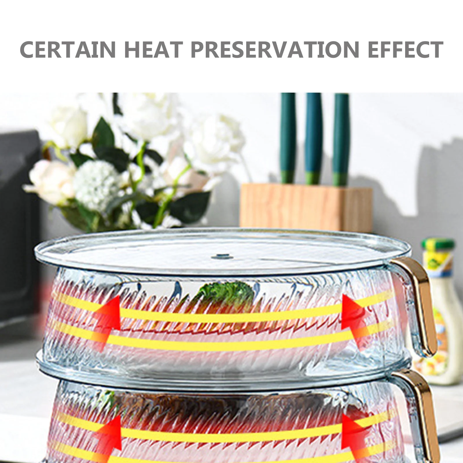 

Food Cover with Handle Double Layer Clear Plastic Shield for Table Protection Heat Retention Easy Carry Outdoor Picnic Indoor
