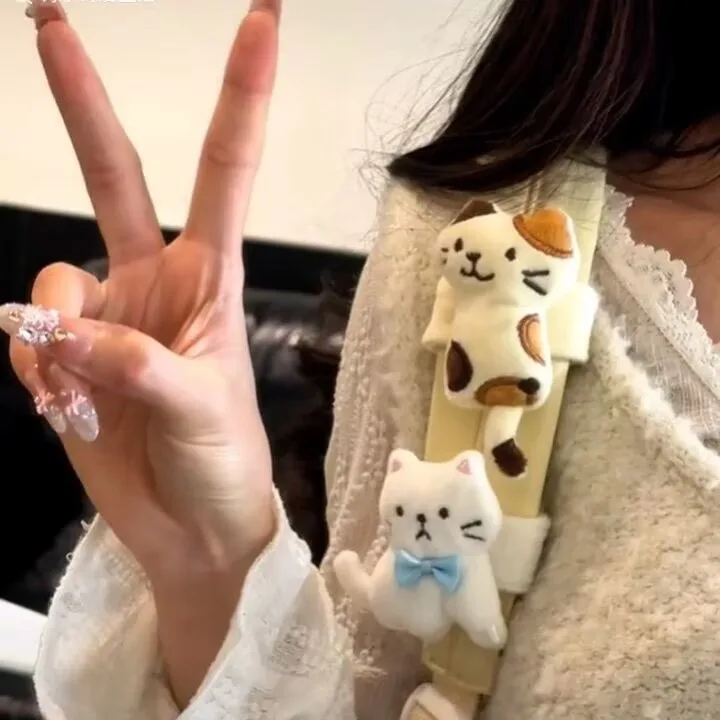 Kawaii Kitten Plush Bag Pendant Mini Cat Plush Doll Cartoon Plush Doll Bag Charms Soft Animal Stuffed Student Gifts