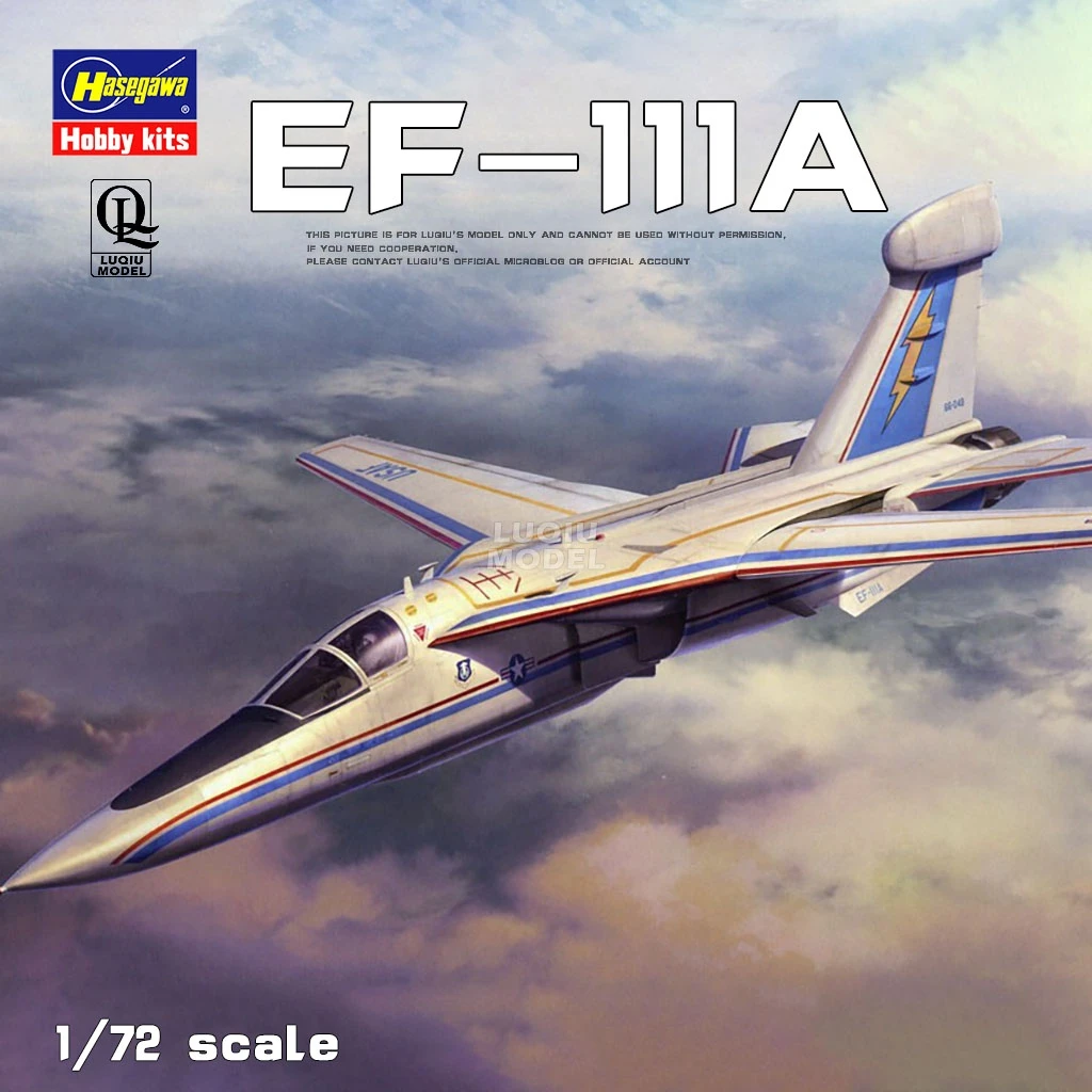 New 1/72 Hasegawa Assemble Model EF-1111A Raven Electronic Warfare Plane Assemble Figure 02483 Uncolored Collect Custom Toy Gift