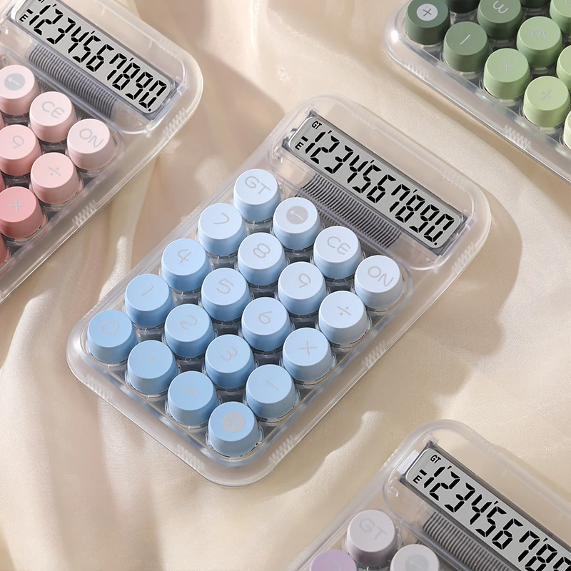 آلة حاسبة Kawaii متدرجة 10 بت لسطح المكتب، مناسبة لمكاتب الأعمال والمنازل ومستلزمات القرطاسية المدرسية