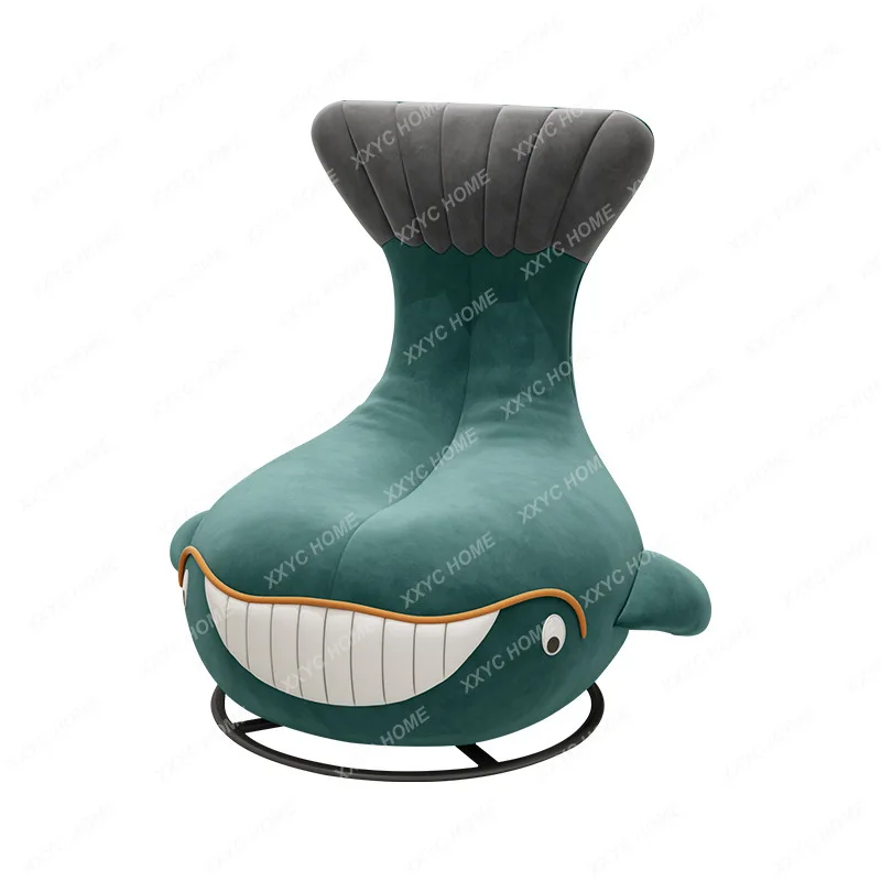 Casual single sofa chair Home simple modern lazy sofa Living room balcony, rotating whale chair