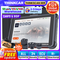 THINKCAR THINKSCAN 689 Professional Car Diagnostic Tools CANFD DOIP Bi-directional ECU Coding 34 Reset Full System Obd2 Scanner