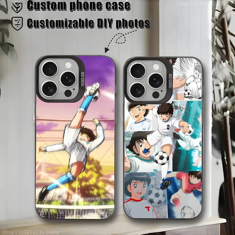 

C-Captain Anime T-Tsubasa Phone Case For iPhone 16,15,14,13,12,11,Mini,Pro,MAX,plus,Black Matte Shockproof Cover