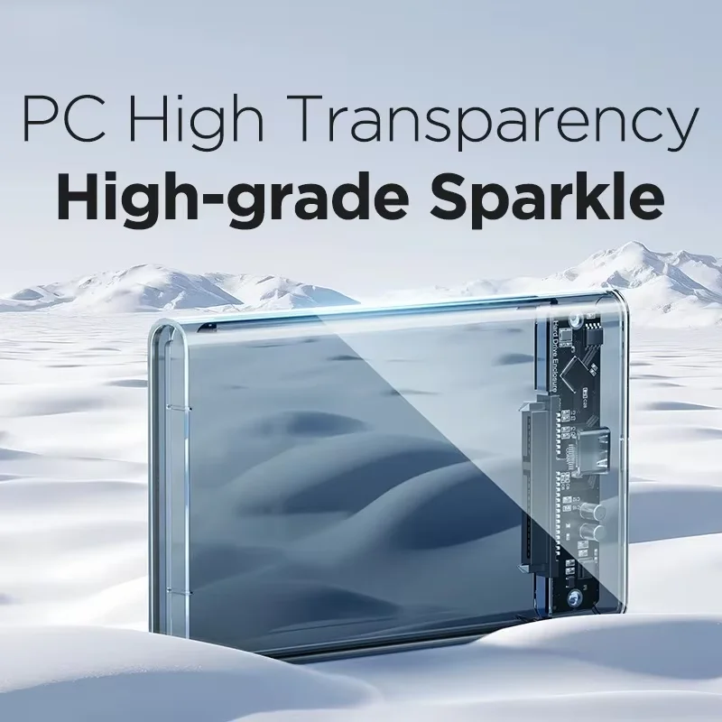 2.5インチ HDD SSDケース SATA - USB 3.0 Type C 透明 6Gbps 最大 外付けハードドライブハウジング UASP SATA III対応 ノートパソコン用,2.5 Inch HDD SSD Case SATA to USB 3.0 Type C Transparent 6Gbps Max External Hard Drive Housing Compatible UASP SATA III Lapto