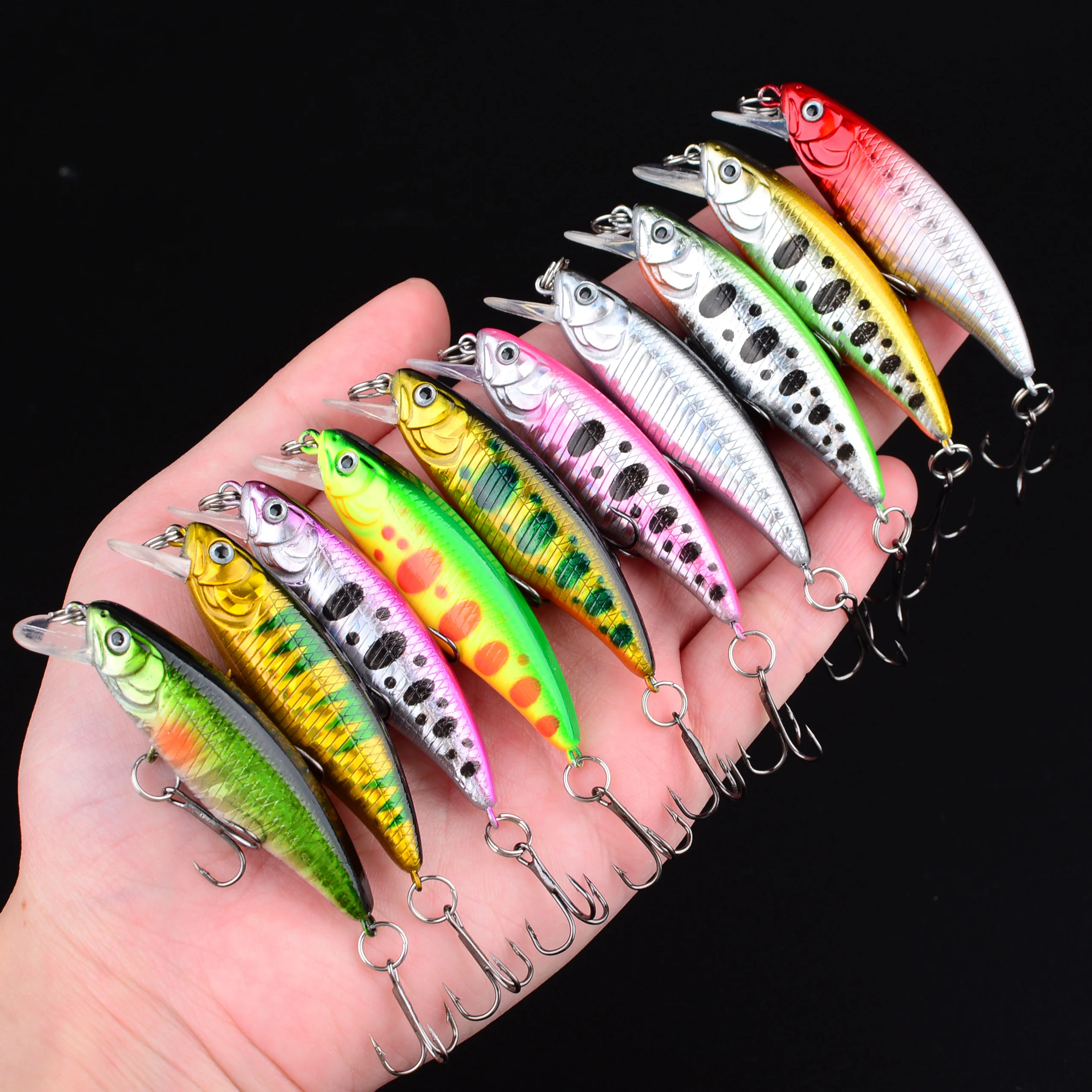 

10 шт., реалистичная рыболовная приманка для гольяна, воблер, снасти, воблер, искусственная жесткая приманка, приманка для плавания