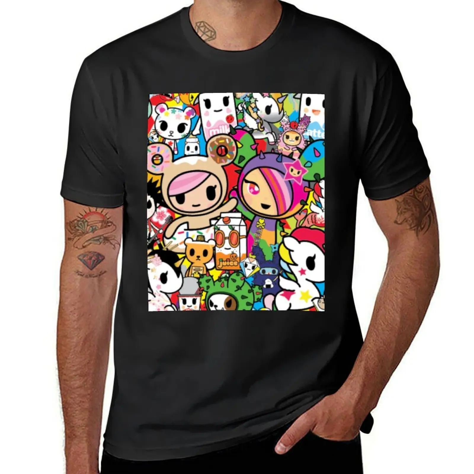 Tokidoki-t-shirt manga curta masculina