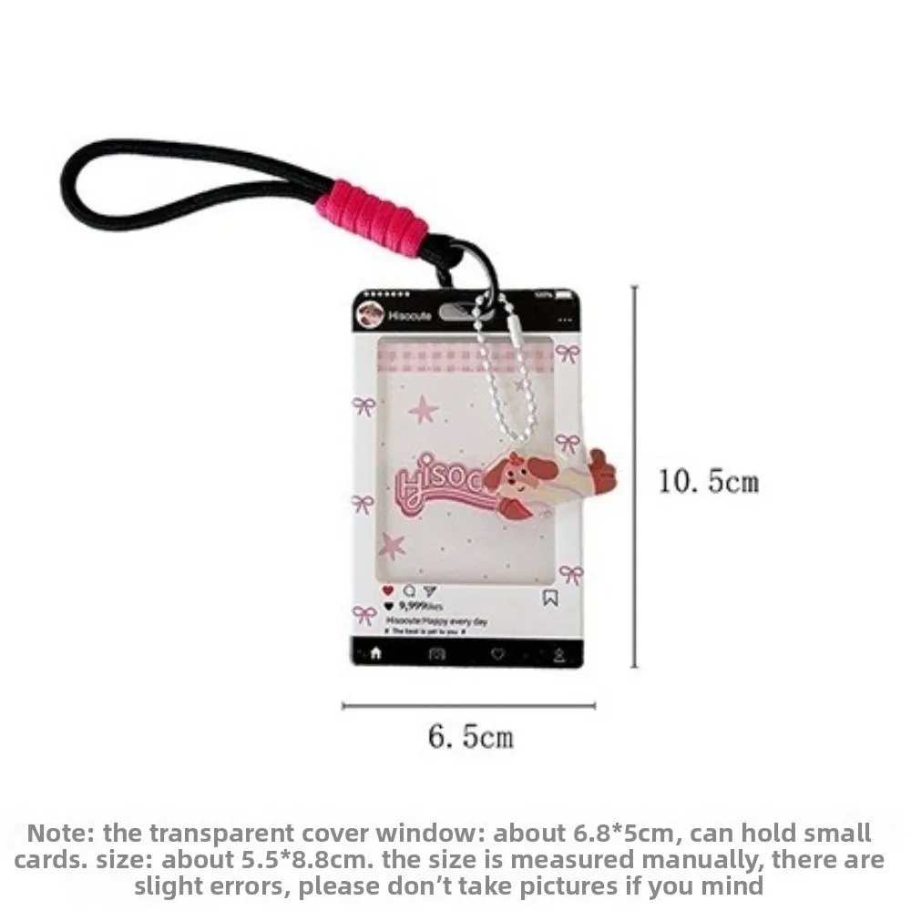 Keychains Sliding Keychain Card Holder with Transparent Window Wristlet Lanyard K-Pop Idol Photo Card Storage Case