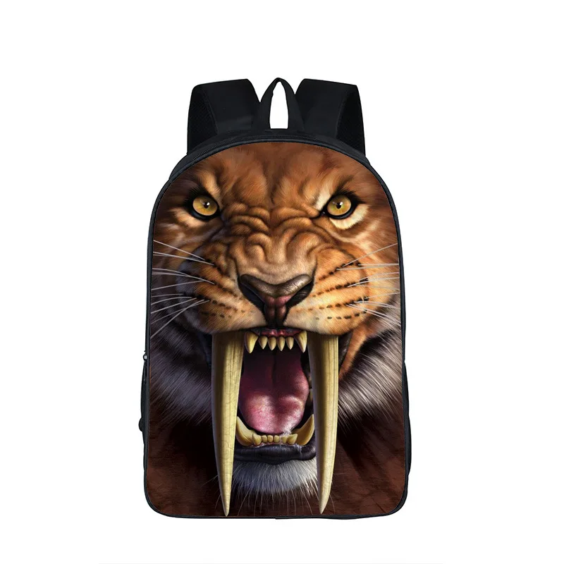 Classic Popular Funny Tiger Notebook Backpacks pupil School Bags 3D Print Oxford Waterproof Boys/Girls Laptop Backpacks