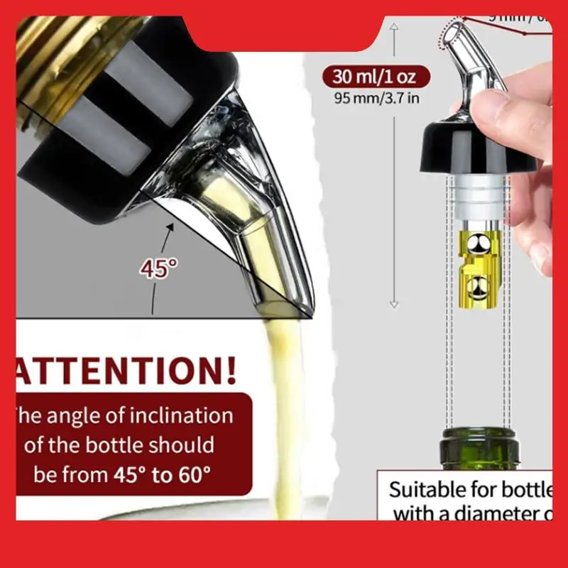 6PCS Quick Shot Spirit Measure Dispenser 1Oz/30Ml Automatic Measured Bottle Pourer For Wine Cocktail Drinks