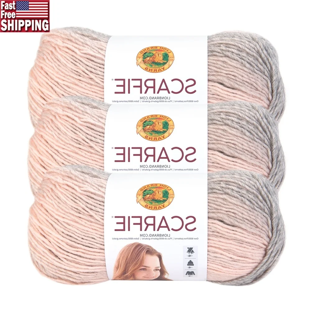 

Объемная акриловая шерстяная пряжа Scarfie Вязание крючком Аксессуары для рукоделия Самополосающееся многоцветное омбре 3 упаковки 312yd