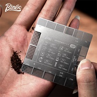 BINCOO 304 Stainless Steel Coffee Grind Reference Card Metal Coffee Size Ruler Tool Professional Coffee Bean Grinder Accessories