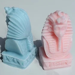 1 piece, Egyptian pharaoh candle mold, Egyptian face statue, aromatherapy ornament, drip glue decorative mold
