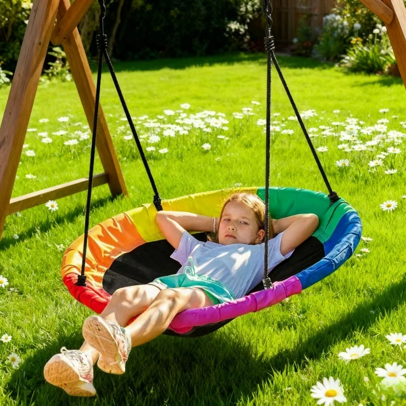 Garden Hammock Indoor Suspended Swing For Kid Hanging Rocking Chair Outdoor Oxford cloth is strong and wear-resistant Swing image 3