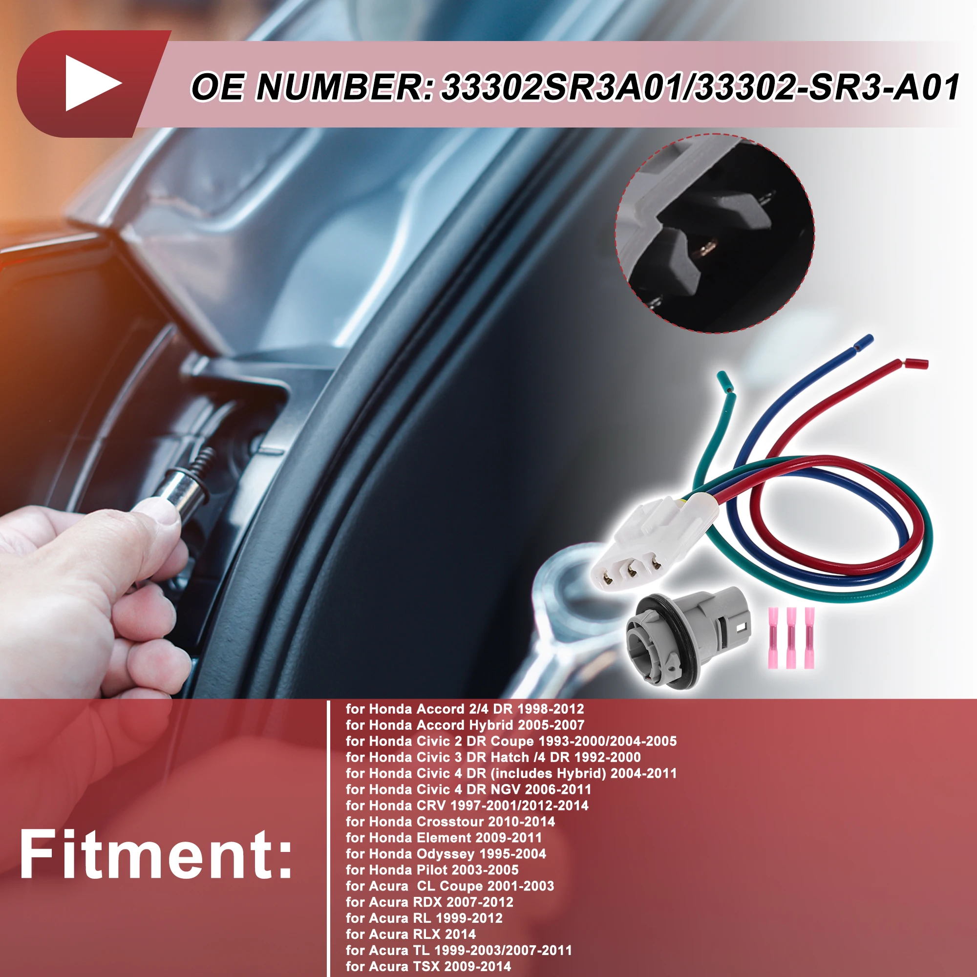 

UXCELL проводка переднего указателя поворота для Honda Accord 2/4 для DR No 33302SR3A01