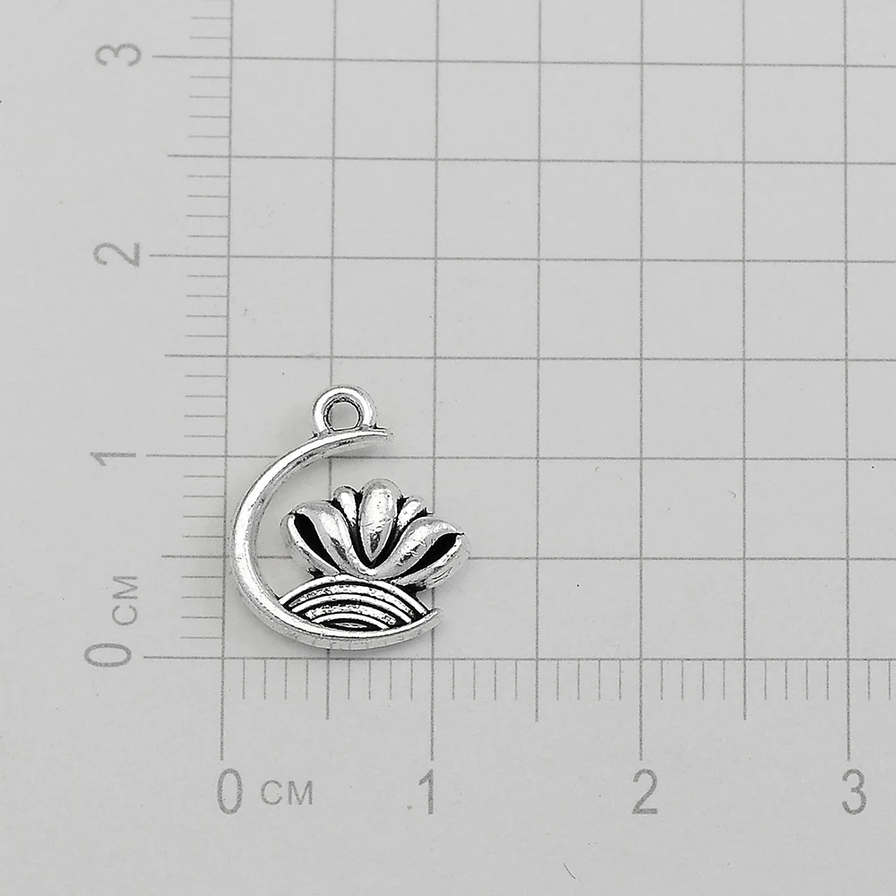 30 قطعة/الوحدة-13x11 مللي متر العتيقة الفضة مطلي لوتس زهرة Charms قلادة Diy بها بنفسك صنع المجوهرات العثور على لوازم اكسسوارات