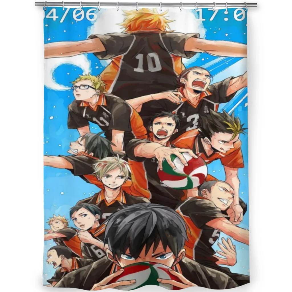 Haikyuu Shower Curtain for Bathroom  Aesthetic Room Decoration