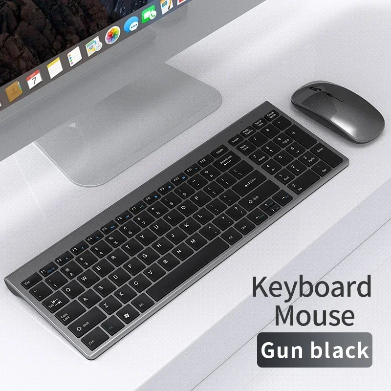 Draadloze toetsenbordmuis Bluetooth 5.0 2.4G Combo Oplaadbaar draadloos toetsenbord van volledige grootte voor notebooklaptop Tablet iPad PC - afbeelding 1