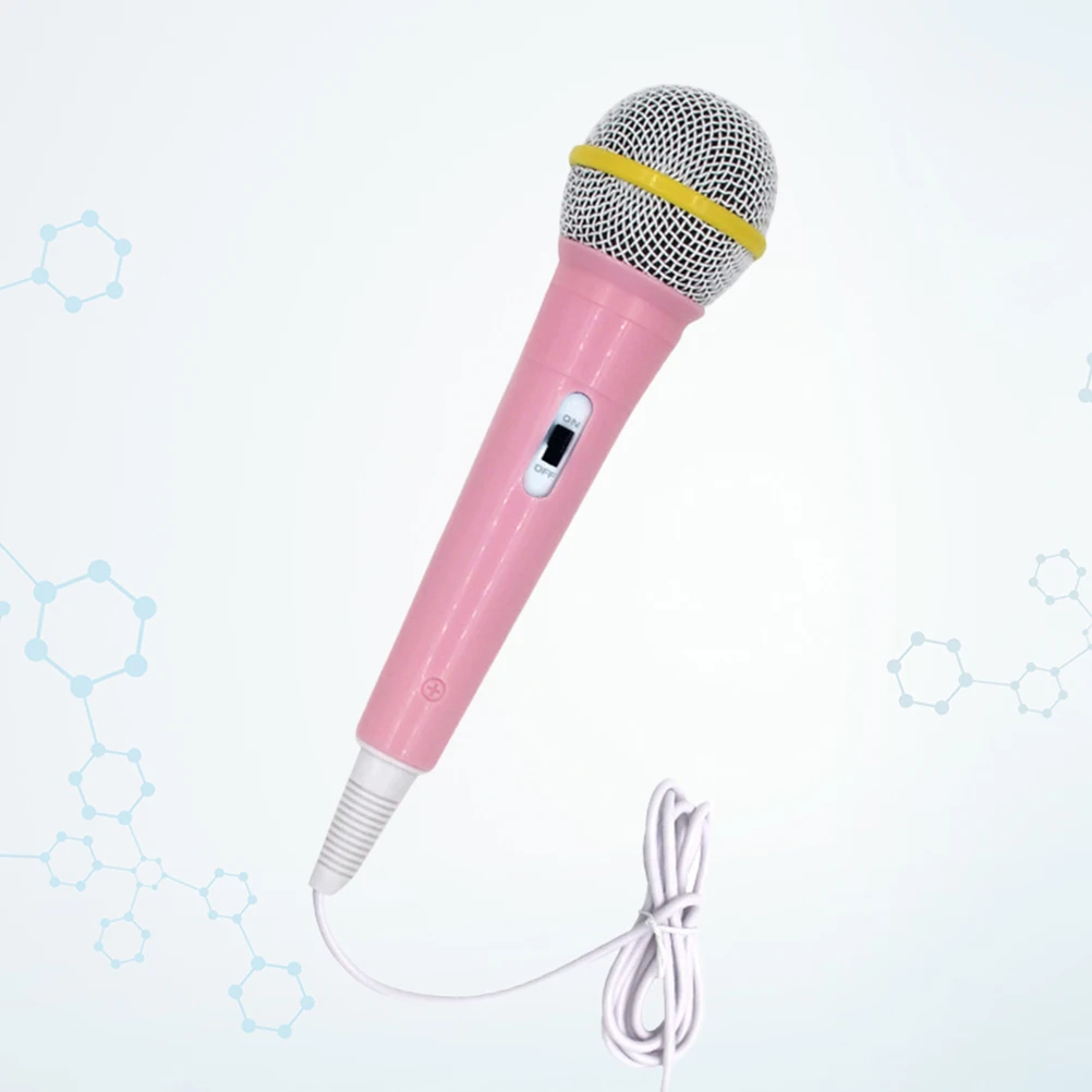 Microfone de educação infantil para crianças, instrumento musical eletrônico de pvc, ferramenta de aprendizagem leve, máquina educacional infantil rosa