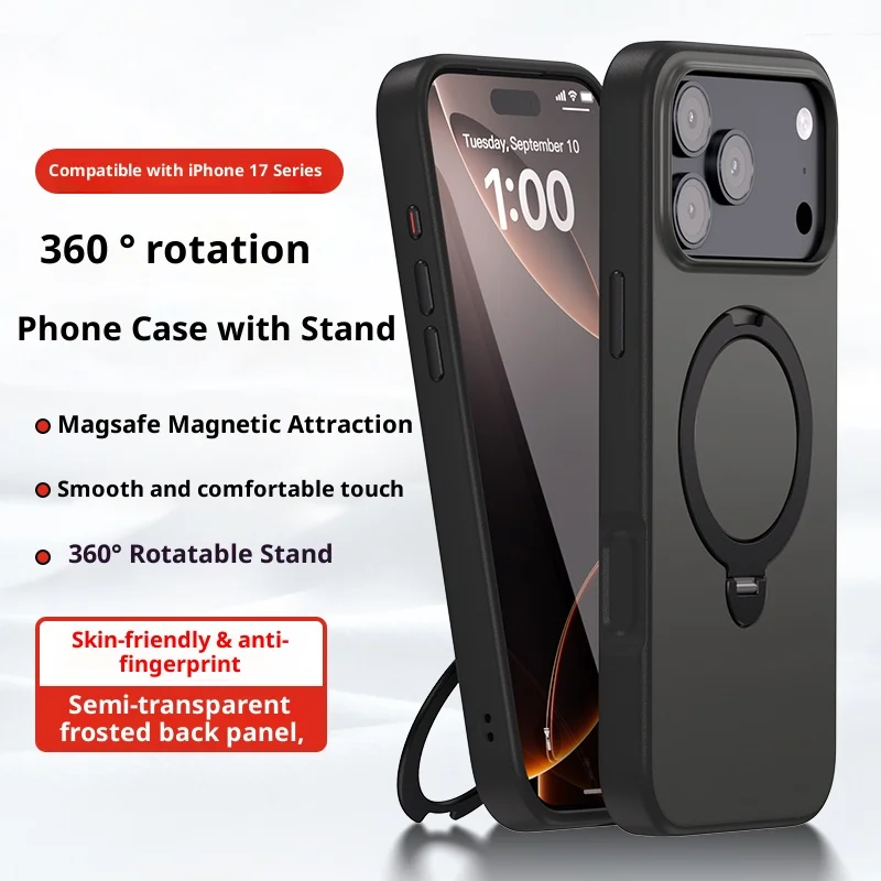 2026 جديد فاخر ماتي شفافة الدورية حامل جراب هاتف مغناطيسي آيفون 17 16 15 برو ماكس بلون متجمد الظهر Copver #1