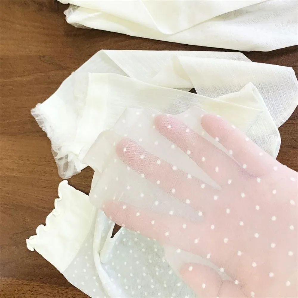 JK Ruffled Edge Lace Transparent Socks Breathable Summer Mesh Thin Socks Lolita Pile Up Ultra-Thin Socks Summer