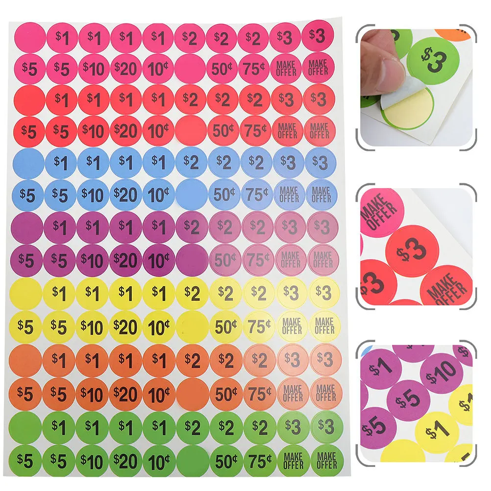 

20 Sheets Matte Finish Paper Price Tags Perfect for Flea Market Garage Sale Retail Store Display Merchandise Labeling Signs