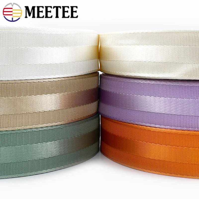 1/2/3/5M Meetee fettuccia in Nylon da 50mm nastro di sicurezza spesso 1.5mm per zaino cinturino in polipropilene guinzaglio per animali domestici