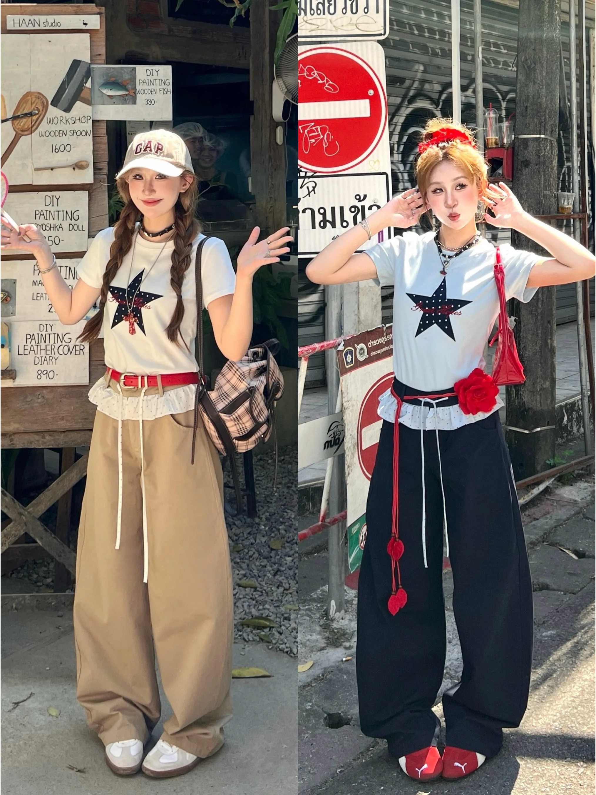 

Женские повседневные брюки Slimming Cheered Splicing Bend Knife, весна-лето, с высокой талией, из хлопка, удобные, мягкие, повседневные штаны