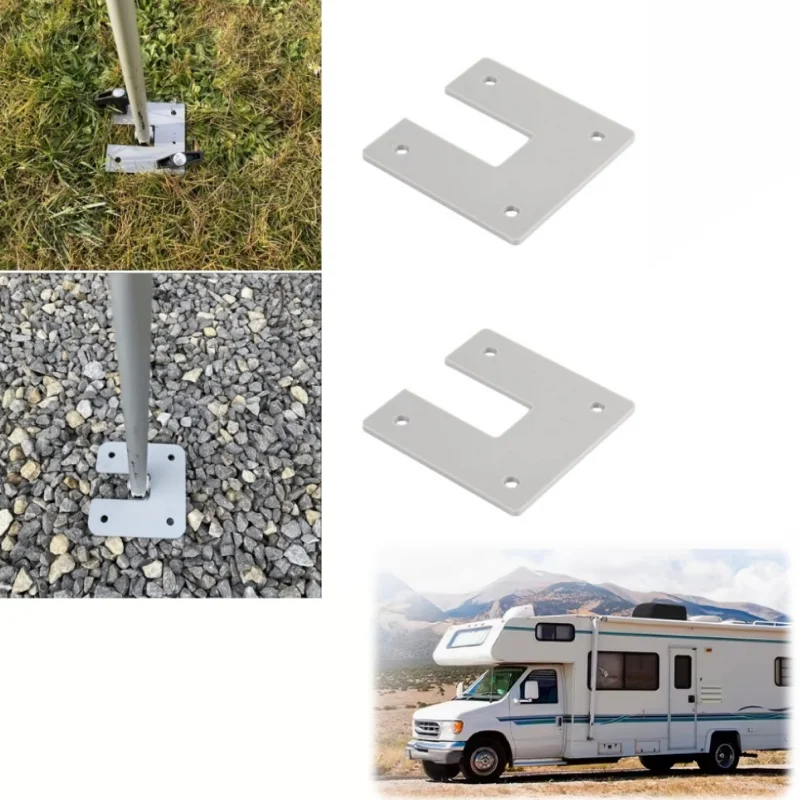 

2pcs Awning Leg Feet Plate Anchor Durable RV Awning Part For Thule Omnistor Fiamma Peggy Sturdy Base Plate Campervan Motorhome