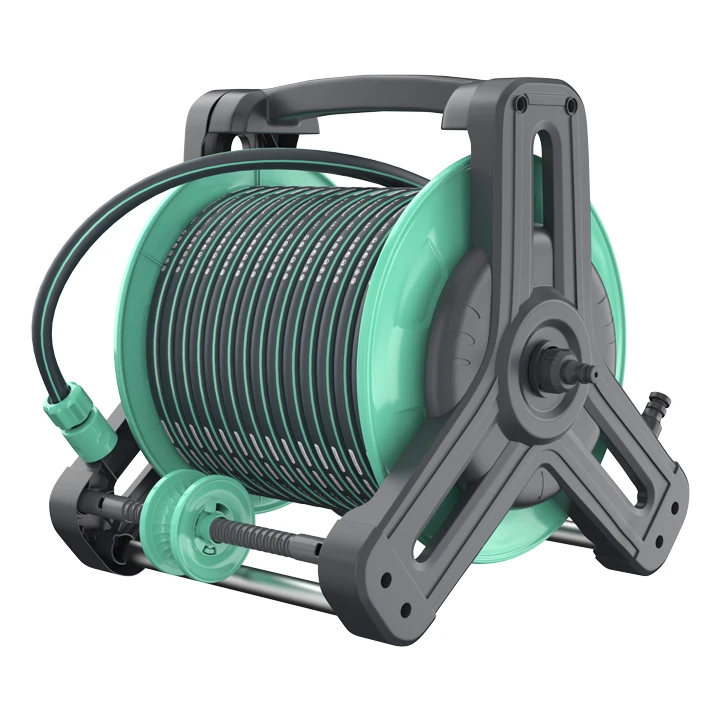 Freestanding Retractile Portable Backyard Garden Plastic Hose Reel Cart for Hoses