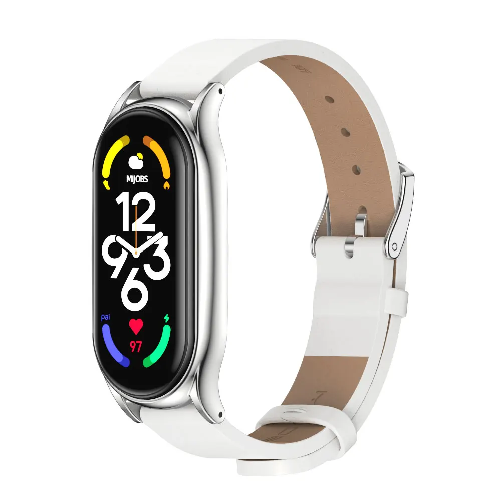 Tali untuk Mi Band 9 8 7 6 5 4 3 gelang kulit pada Mi band 8 Correa Mi Band 7 tali gelang logam mibad6 untuk Xiaomi Xiomi