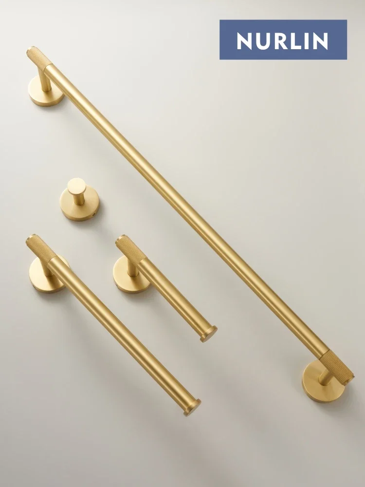 Nurlin латунная серия с накаткой, аксессуары для ванной комнаты, фурнитура, вешалка для полотенец, крючок, держатели для туалетных рулонов, черное золото