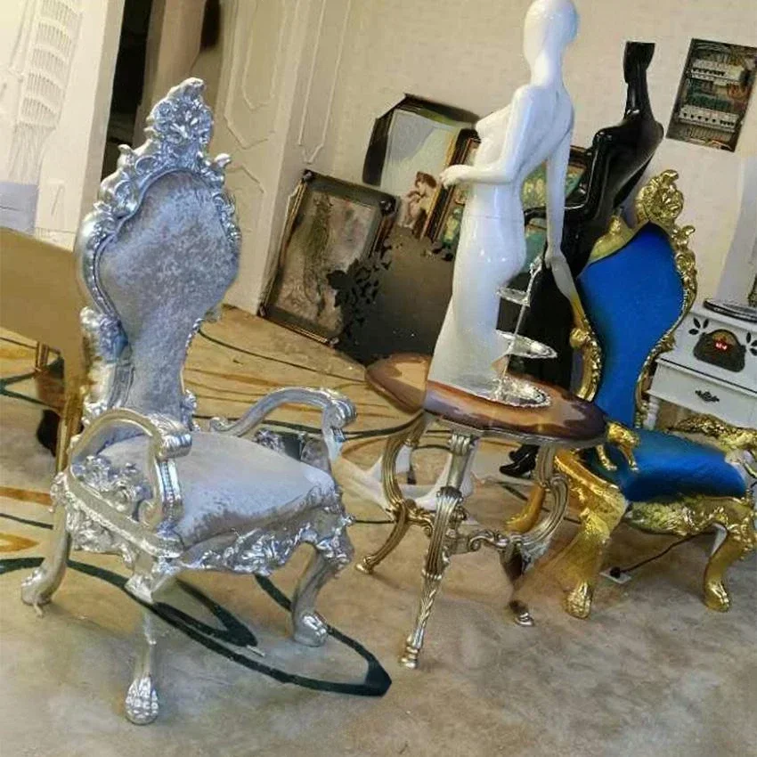 

Элитный комплект кресел в европейском стиле с высокой спинкой для декора отелей и клубов