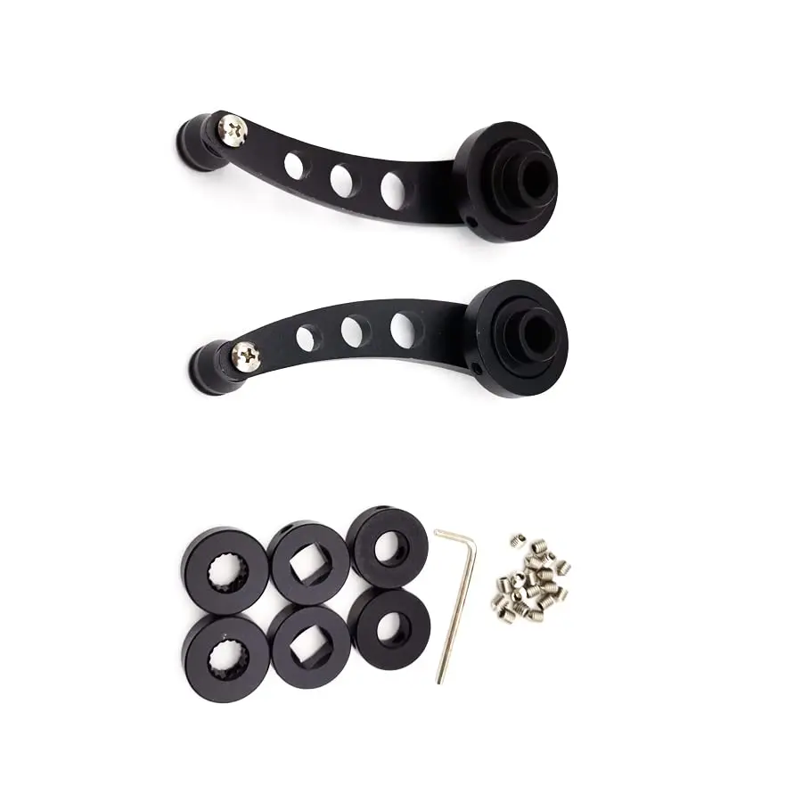 2x kit avvolgitore per finestra con maniglia manuale per porta in alluminio billet per auto (nero)