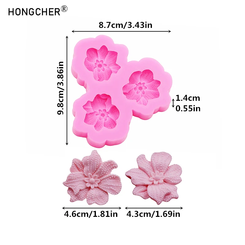 Polka Dot Floral Rose Silicone Molds for Phone Cases Resin Jewelry Drip Resin Molds Handmade Chocolate Fondant Cake Baking Molds view 2